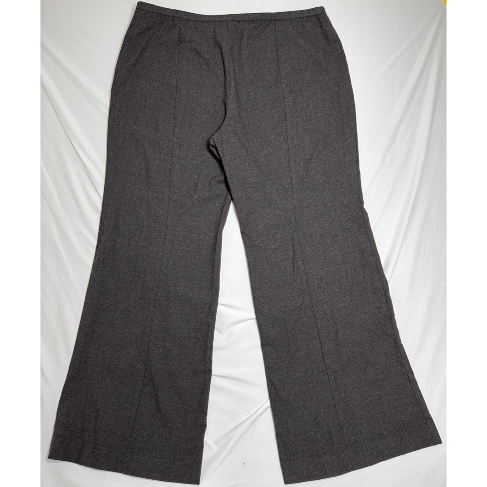 Armani Collezioni Womens 14 Grey Virgin Wool Wide Leg Dress Pants Made in Italy